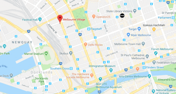Location of Melbourne Village. Image from Google Maps. Melbourne Village location