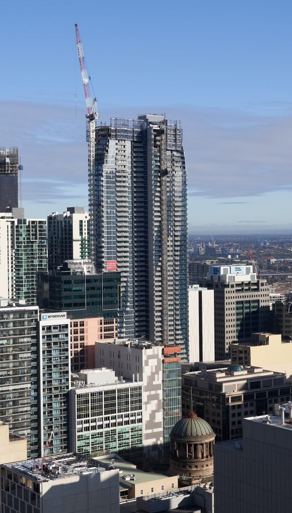 Image supplied. Another Multiplex milestone: Central Equity's Melbourne Grand tops out at 58-storeys