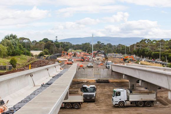 End of the line at the stabling yard north of Mernda - image © LXRA Noble Park's new station inching closer to opening