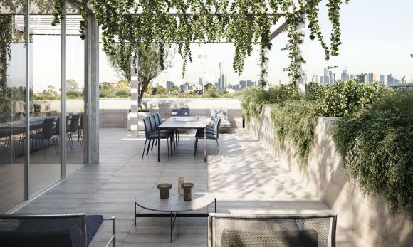 835 High Street outdoor living space render Speedy sales of luxury residences will see construction begin ahead of schedule
