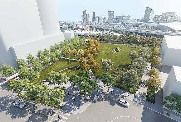 The under construction Montague Community Park. Image: City of Port Phillip CEL Australia's Tim Pearce discusses FIFTEEN85 and developing in Fishermans Bend