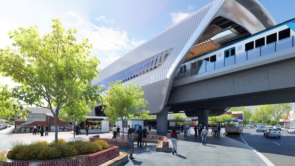 Murrumbeena Road and Murrumbeen Station. Image courtesy of www.levelcrossings.vic.gov.au It's elevated rail for the Dandenong corridor level crossing removals