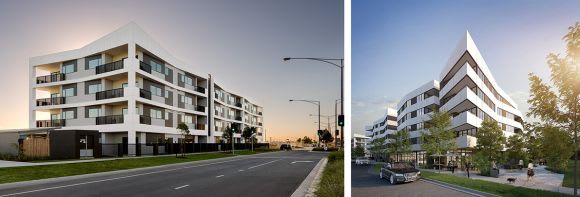 Lancaster Apartments will join Newton and Oxford Apartments in the precinct. Images; DKO Architecture Williams Landing's third apartment building, Lancaster sells out