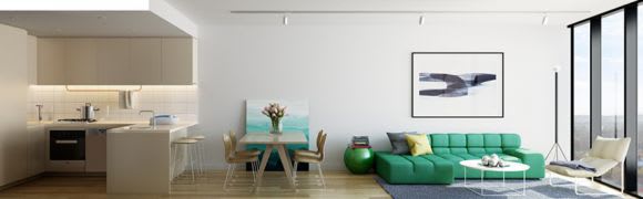 The Gallery Series apartment interior. Courtesy Nexus Design. Royal Como presents a unique design opportunity