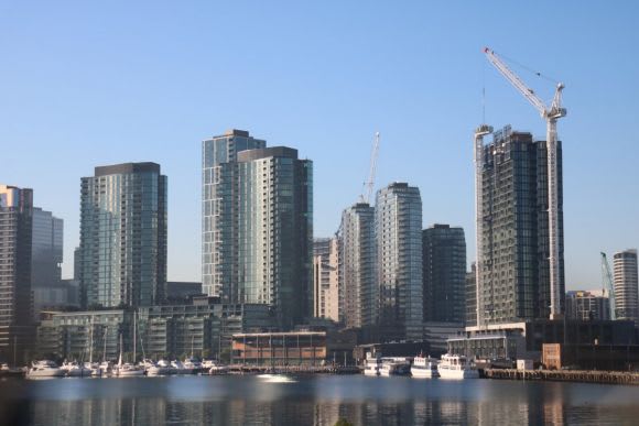 No.1 Collins Wharf has also topped out. Image: Mark Baljak 839 Collins Street tops out at Victoria Harbour