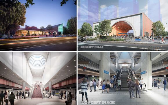 Before & After - L: Arden Station & R: North Melbourne Station. Images: Rail Projects Victoria A closer look at the latest round of Melbourne Metro Station Designs