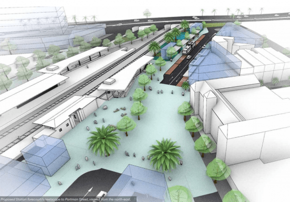 Overview of the proposal for the Oakleigh Public Transport Interchange. Image: Global South/City of Monash Oakleigh's station precinct plans open for public consultation