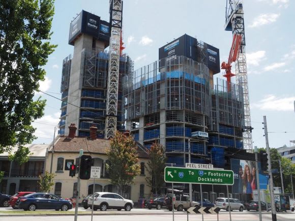 Atira - image: UM user redden A snapshot of Melbourne's construction - March 2018