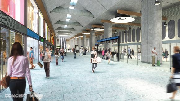 Parkville concourse - image: Rail Projects Victoria Melbourne Metro's finalised station designs unveiled