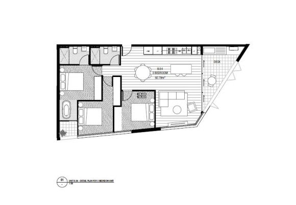 Typical 1 bedroom apartment layout. © Wulff Projects Wulff Projects set to launch Patch, Fitzroy North