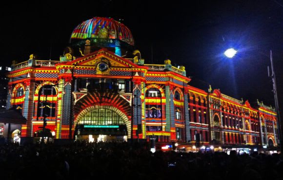 Flinders Street Station at White Night Melbourne 2014 - image © Michael Smith Let there be light: behind the trend of illuminating cities for art