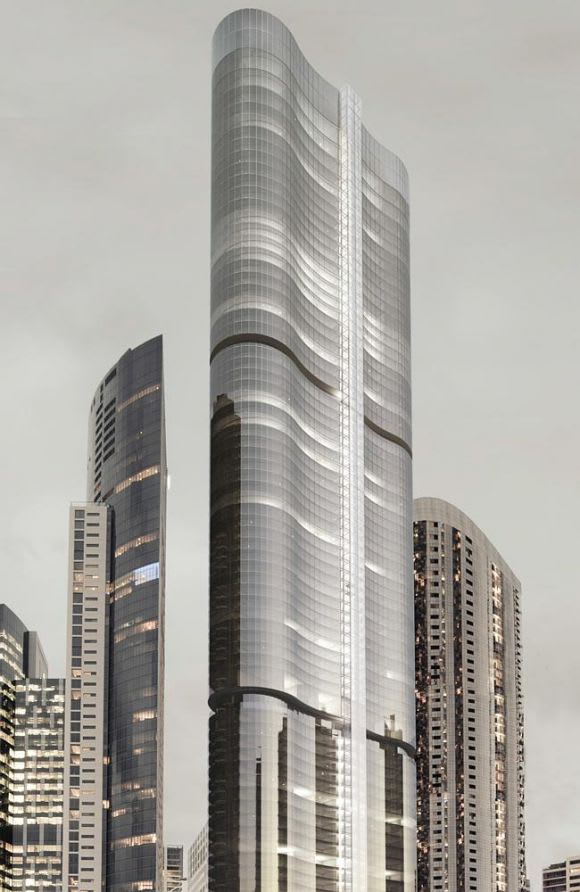 Queensbridge Tower or Crown tower 4? Image © Bates Smart Melbourne set to join the 300 club