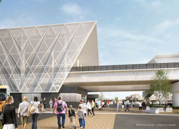 Reference design for the new Reservoir station. Image: LXRA Reservoir's level crossing removal set to get underway
