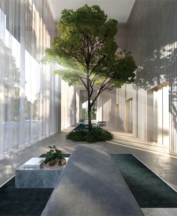 Artist impression of River One lobby. Artist impression of River One lobby.