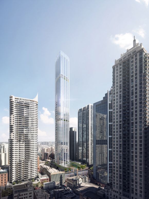 505 George Street's imposing form on the skyline. Image; Supplied Sydney’s 505 George Street scoops up international award in Cannes