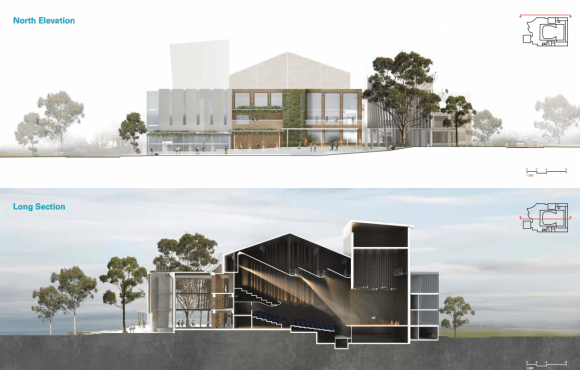 Cox Architecture's concept design. Credit: Cox Architecture Three designs shortlisted for Sutherland Entertainment Centre's refurbishment