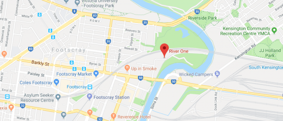 Location of River One in Footscray. Image by Google Maps. Location of River One in Footscray. Image by Google Maps.