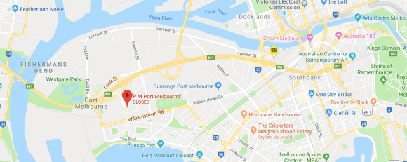 Location of PM Port Melbourne. Image by Google Maps. Location of PM Port Melbourne. Image by Google Maps.