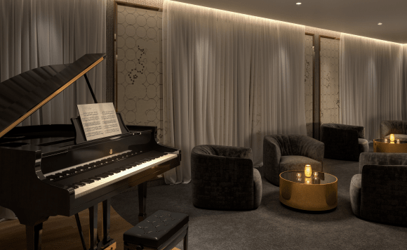 On-site music room. St Leonards' new 43-storey tower 'The Landmark' commences construction