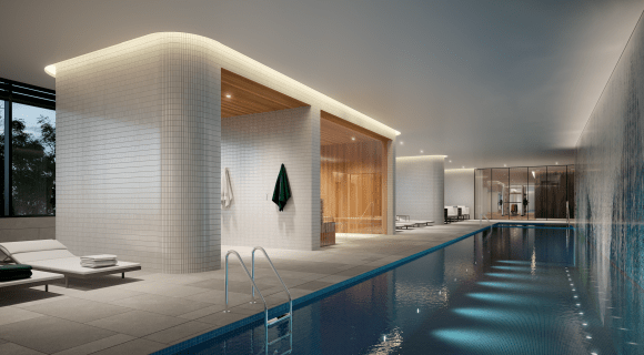 The Landmark's indoor pool. St Leonards' new 43-storey tower 'The Landmark' commences construction