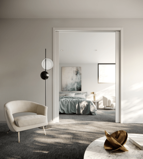 Sonnet apartment bedroom. Victoria’s Martha Cove is set to welcome 14 new luxury townhomes