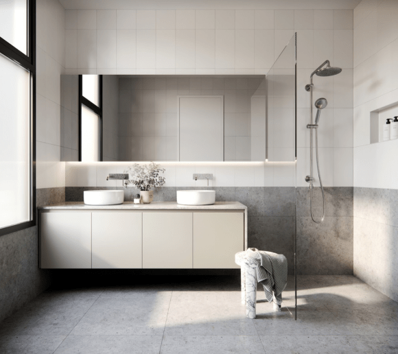 Sonnet apartment bathroom. Victoria’s Martha Cove is set to welcome 14 new luxury townhomes