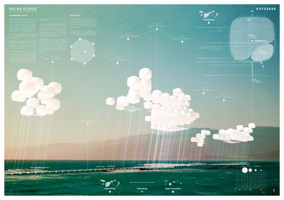 Solar Cloud (LAGI 2016) by Gabriel Muñoz Moreno (Social Cooperation Architects). Image : LAGI St Kilda Triangle chosen as the site of the Land Art Generator Initiative 2018