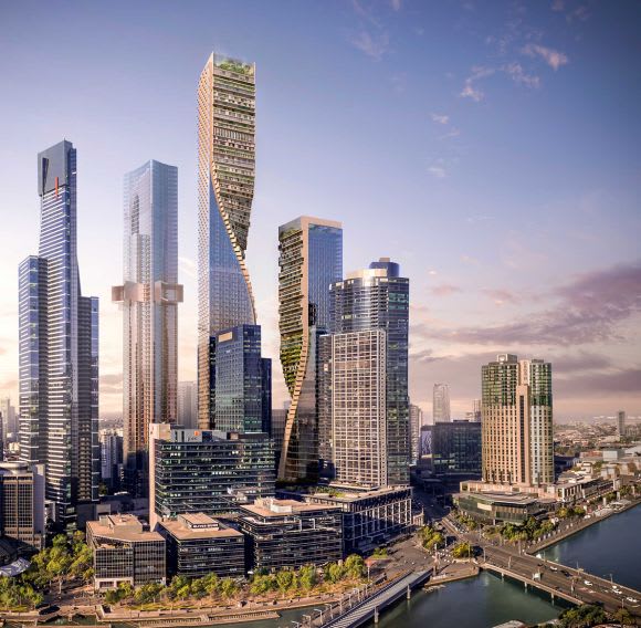 The Green Spine - the competition winning entry for Southbank by Beulah. Image: UN Studio Melbourne's Headline Acts for 2019