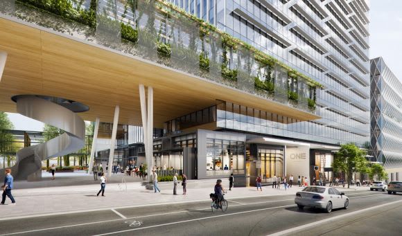 Spiral entrance to Melbourne Quarter’s sky garden. Melbourne Quarter amenities