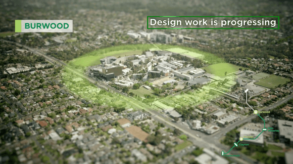 Deakin University's Burwood campus. Image: suburbanrailloop.vic.gov.au Suburban Rail Loop in focus: Burwood