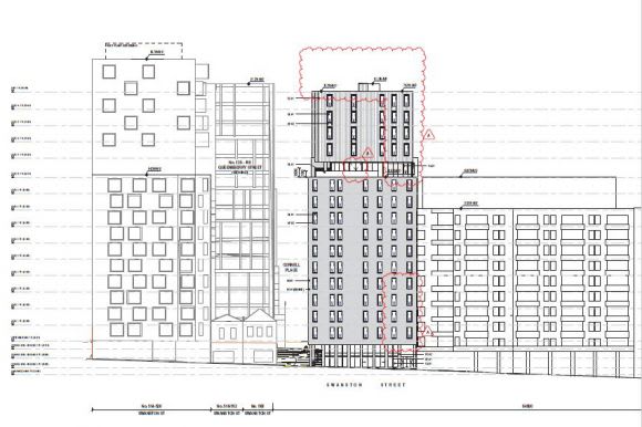 Amended Swanston Street elevation dated March 2018. Image: Metier3 Town Planning documentation 500 Swanston Street off to VCAT - City of Melbourne provides conditional support