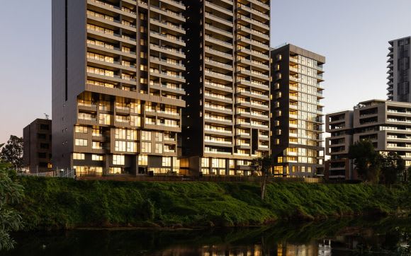 Image of the two Bindery towers by the river. The Paper Mill, Liverpool height