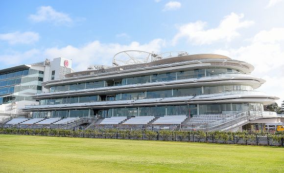 The VRC's new Club Stand is now completed save for a few finishing touches. Image: Pat Scala Bates Smart celebrates the completion of the new Club Stand for the Victorian Racing Club