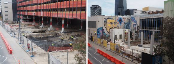 Construction progress at The District. Images: Urban.com.au member redden Icon Co Appointed to build Docklands Marriott
