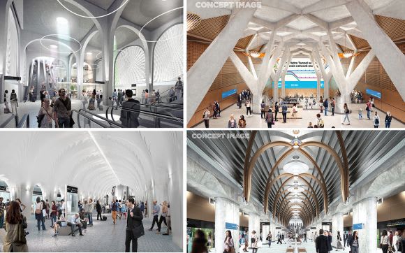 Before & After - L: CBD South Station & R: Town Hall Station. Image: Rail Projects Victoria A closer look at the latest round of Melbourne Metro Station Designs