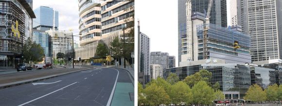 Collins Square and 2 Riverside Quay Under Construction. Images courtesy Ryan Seychell Office towers to the fore