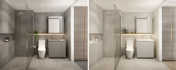 Dark scheme and light scheme for bathrooms. Image by livecity.com Dark scheme and light scheme for bathrooms. Image by livecity.com