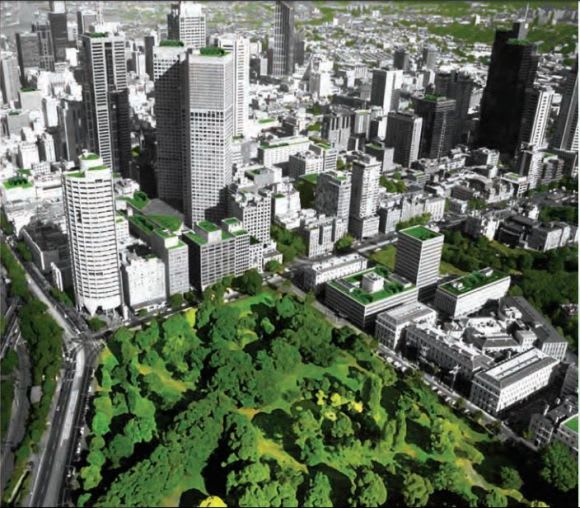 A visualisation of the possible future ‘greening’ of Melbourne. Source: City of Melbourne The grass can be greener on the cityside