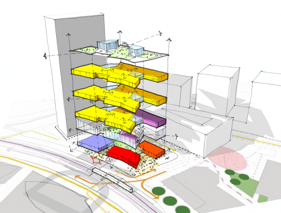 Vertical School conceptual study. © Hayball A discussion on vertical modes of learning with Hayball's Richard Leonard