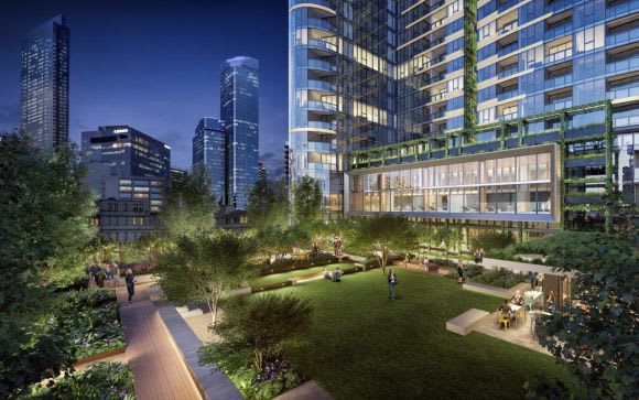 Melbourne Quarter Neighbourhood Park. Image courtesy Lendlease Karl Fender and Ben Christie talk Melbourne Quarter