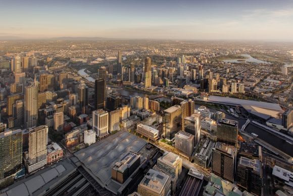 A completed Melbourne Quarter including all three office buildings. Render: Lendlease Tower Wars Episode V: The Office Strikes Back