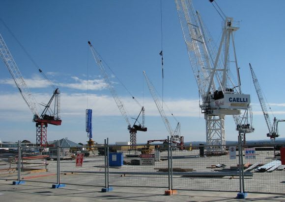 But a few of the cranes utilised on Westfield Doncaster Melbourne under construction - a decade ago