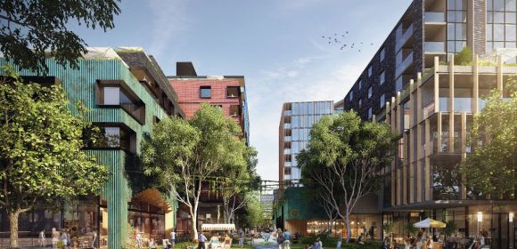 Rendering of the West End precinct streetscape. West End amenities