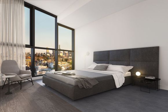 A bedroom with CBD views The boomer-boom: 55 Claremont targets the luxury apartment market