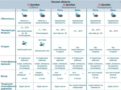 Жителей Омской области предупредили о резком изменении погоды в ближайшие дни