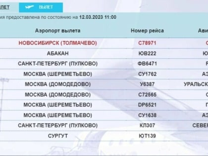 У нас отмена! В Омск не прилетел самолет из Новосибирска