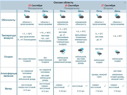 «Бабье лето» кончилось. На Омскую область надвигается похолодание со снегопадами