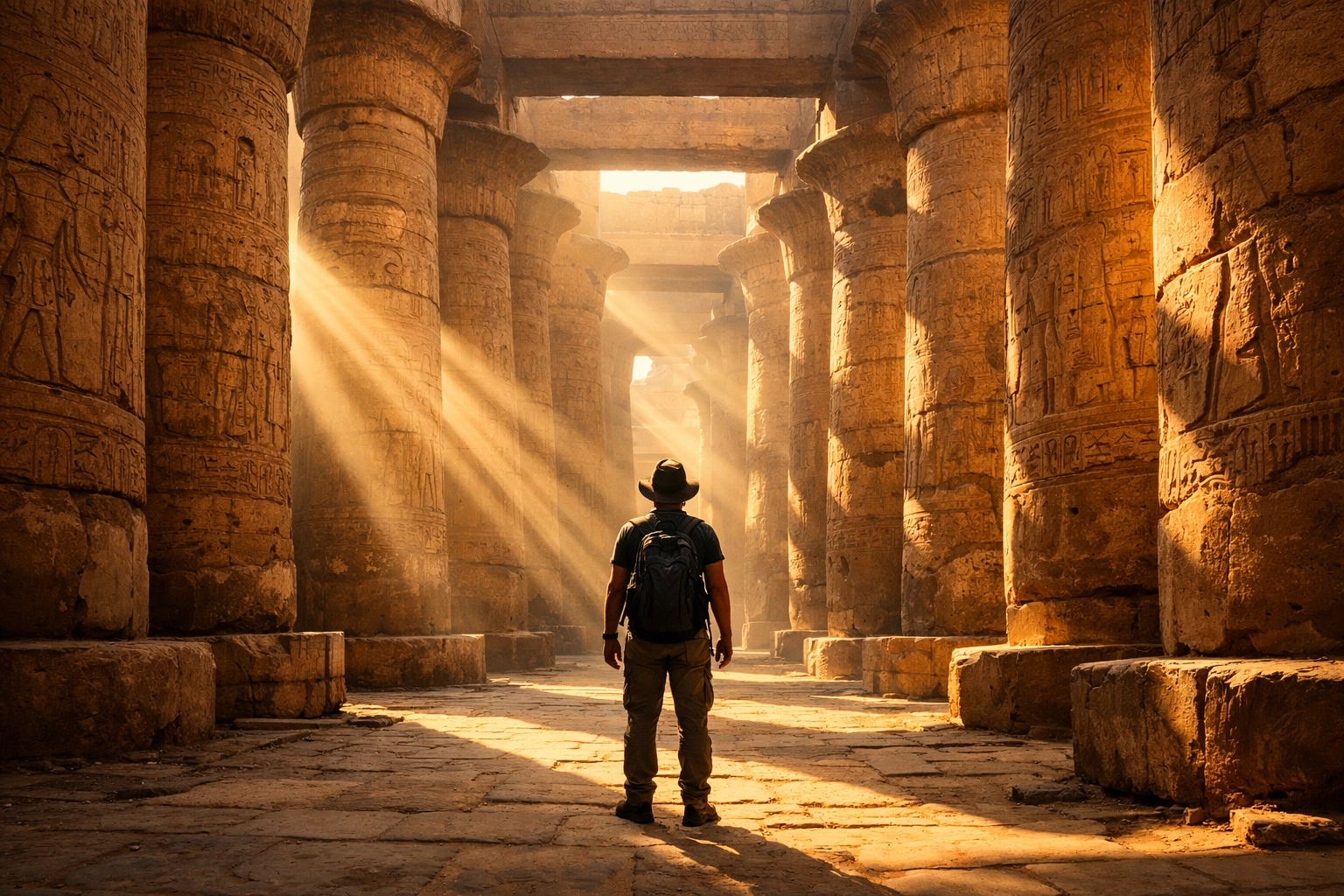 Private luxury vehicle at the Pyramids at sunset