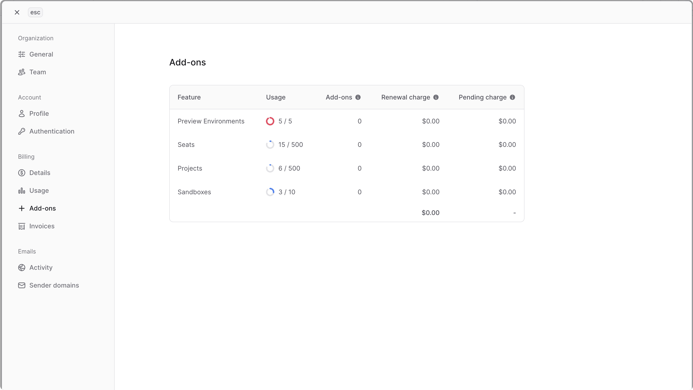 Add-ons section in the Add-ons settings
