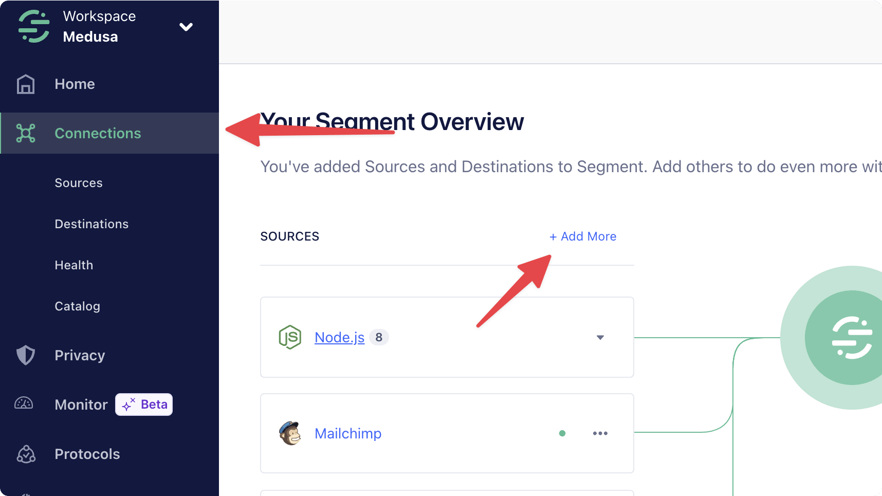 Add more button in the Connections page